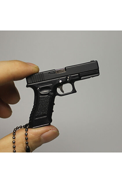 BLACK Hot G17 Alloy Pistol Keychain Model,Detachable,Simulated Pin,One-Key Reload,Non-Firing,Decor,C