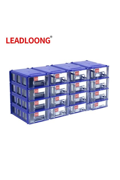 Blue-16 Pack LEADLOONG 8/16pcs 14x9x4cm/5.5x3.5x1.5Inch Screw Parts Crafts Thread Organizer Mini Dra
