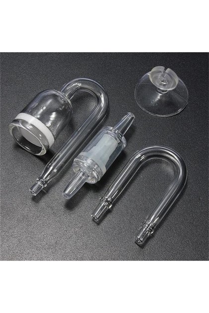 white 4 In 1 Aquarium CO2 Diffuser Set Carbon Dioxide Atomizer Check Valve U Shaped Connector Suctio