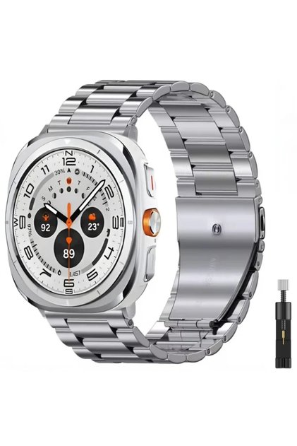 Galaxy Ultra 47mm Silver With tool Stainless Steel Strap For Samsung Galaxy Watch 8 Ultra 47mm Metal