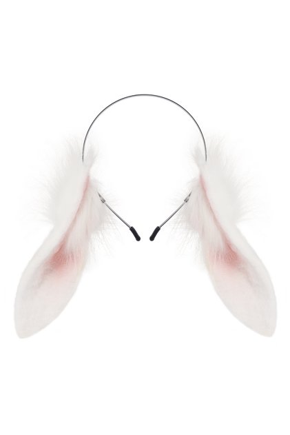 Whitepink Animal Rabbit Ears Headband Faux Fur Bunny Headwear Plush Hairband Party Cosplay Costume A
