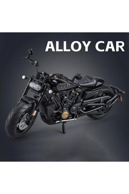 Black 1:12 Scale Sportster S Alloy Toy Motorcycle Model Diecast Metal Shock Absorption Turning Off-r