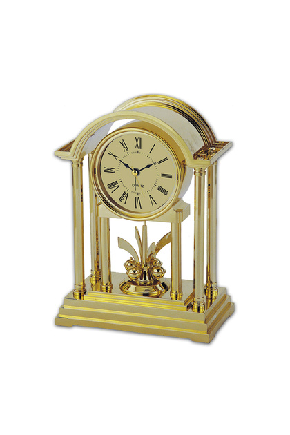 Gold Vintage Table Clock with Quartz Movement Antique Style Desk Alarm Clock for Home Décor Bedroom