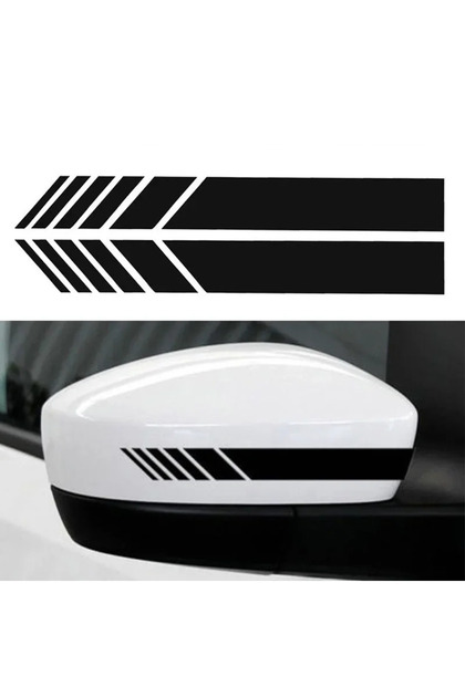 Black Car Stripe Stickers Rearview Mirror Reflective Vinyl Decals Decoration Fashion Styling Waterp