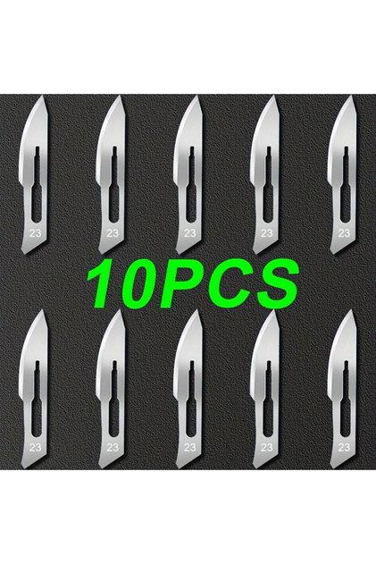 23DAOPIAN 10 piece set, industrial grade 23 # carbon steel blade, daily paper cutting, DIY carving,