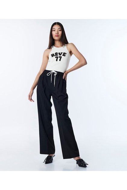 KONTRAST KORDONLU WIDE LEG PANTOLON