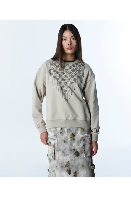 STRASS TAŞLI GÖRSEL BASKILI SWEATSHIRT