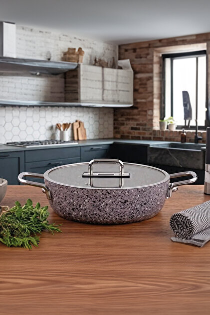 Peakstone Flat Pot 28 cm Mocha