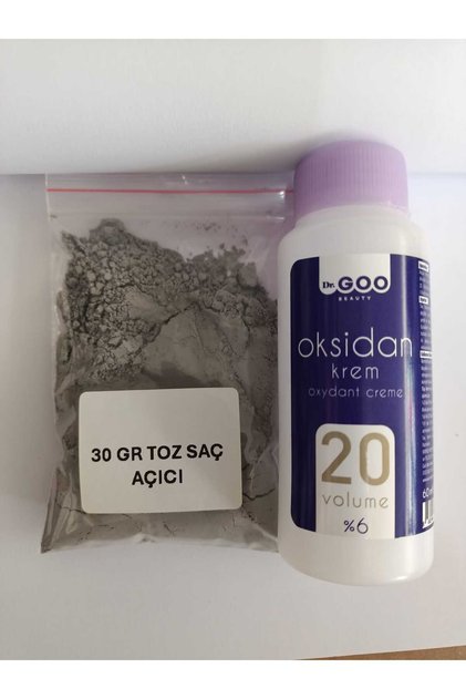 GRİ TOZ SAÇ AÇICI 30 GR VE 60 ML 20 VOL OKSİDAN KREM