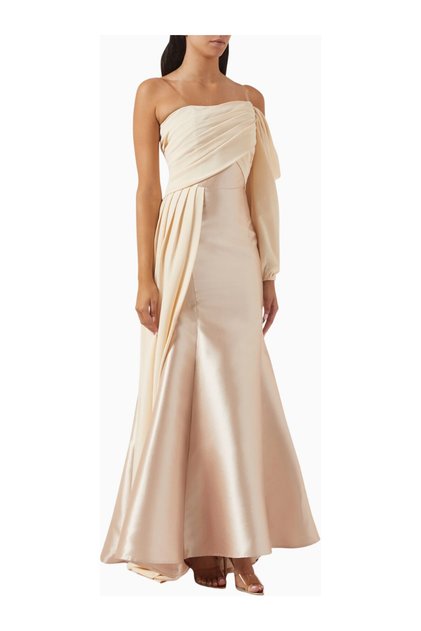 Asymmetrical Panel Long Women's Dress
