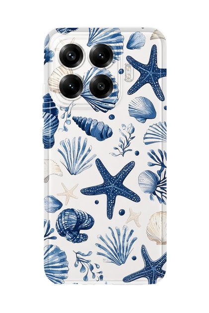 Xiaomi 17t Pro Compatible Starfish and Shells Pattern Transparent Phone Case