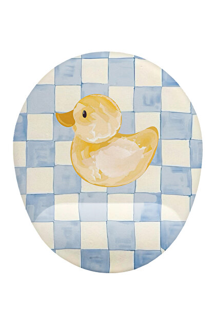 Mavi Kareli Ördek Desenli Bilek Destekli Mouse Pad