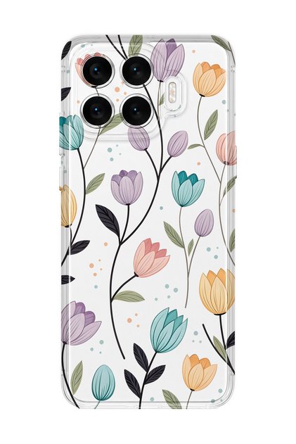 Xiaomi 17t Compatible Tulip Flower Pattern Transparent Phone Case