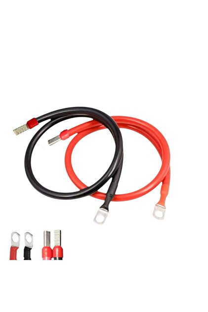 Cablu 10mmp,conexiune controler /baterie cu papuc M8 si pin, rosu/negru 2x50cm