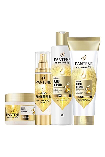 Molecular Bond Repair Yıpranmış Saçlar İçin Bağ Onarıcı Saç Bakım Seti: Şampuan, Krem, Serum, Maske