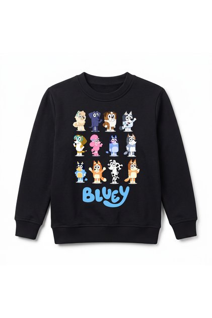 Bluey Baskılı Çocuk Premium Kışlık Sweatshirt Yumuşak Şardonlu İç Yüzey