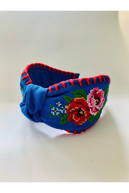 Hand-Embroidered Bohemia Crown with Canvas Embroidery
