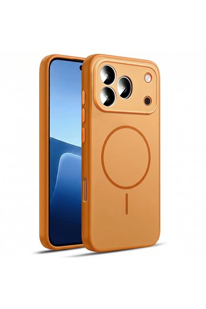 Case Compatible with Honor 600 Pro 5g Silicone Cover with Metal Keys Ring Pattern Orange