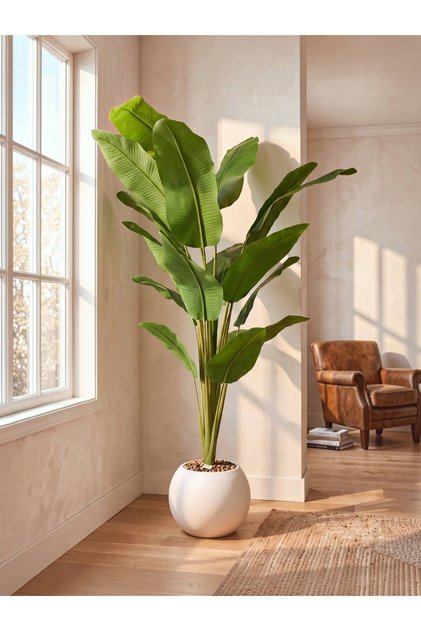 Artificial Banana Tree with Round Base 190cm Height