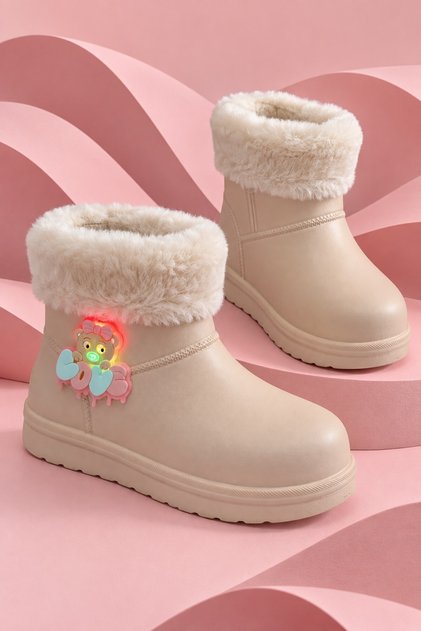 MELY Kürk Detaylı Unisex Çocuk Günlük Yağmur ve Kar Botu