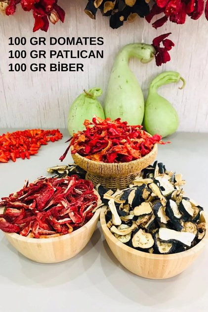Yeni Mahsul Urfa Yöresi Kızartmalık Domates-Biber-Patlıcan Kurusu Karışık 300 gr