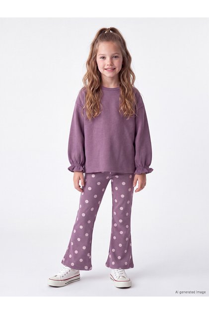 Two Mt Shop Quality Purple Polka Dot Girls' Set