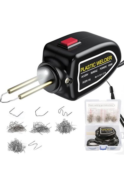 Plastic Welder 100W Hot Stapler Car Bumper Repair Kit with 4 Types 800pcs Staples, Welding Machine F