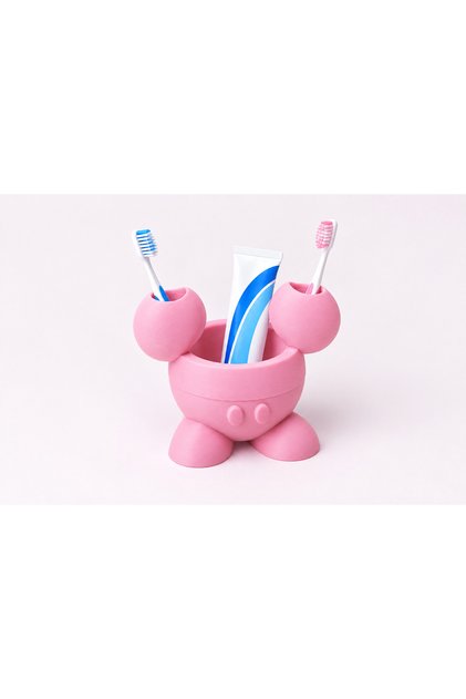 Mickey Mouse Diş Macunu ve Diş Fırçası Tutacağı - Banyo Düzenleyici - Çocuklar ve Çocuk Hisseden Herkes İçin