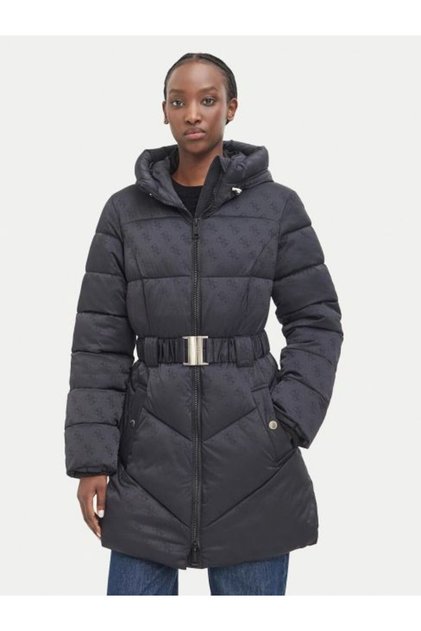 Black Logo Women's Inflatable Coat