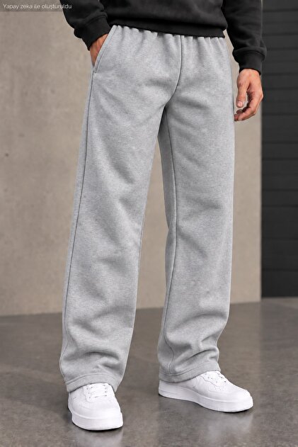 Men's Loose Fit Sweatpants Streetwear Wide Leg Straight Leg Knitted Bottoms