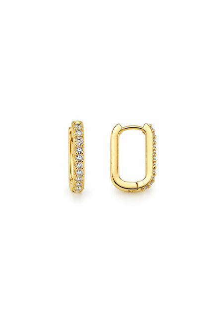 Taşlı Gold Küpe