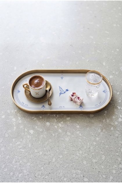 Mdm Coco Cava Oval Presentation Tray - Gold