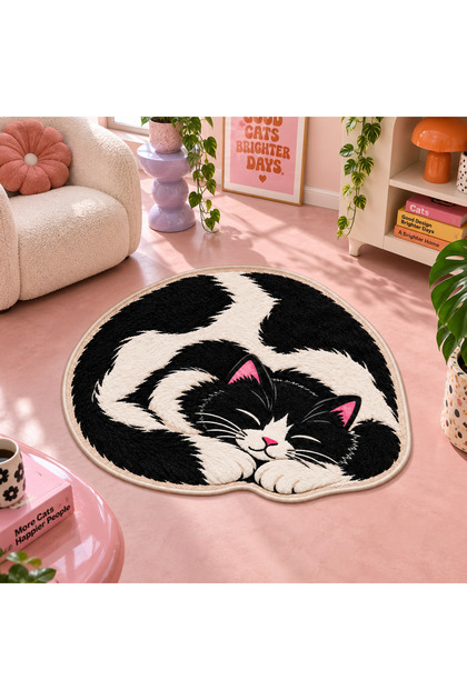 Eta Cat Figured Woven Base Decorative Carpet Eta4203