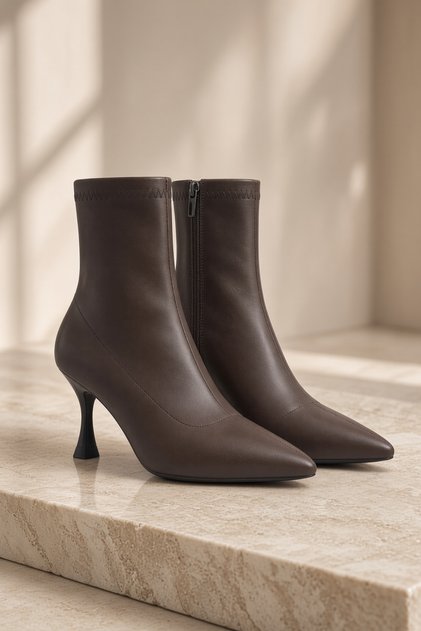 Women's Thin Heeled Soft Leather Boots
