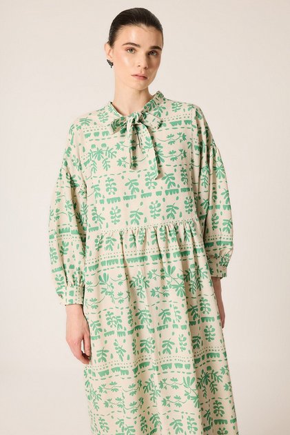 Patterned Linen Dress