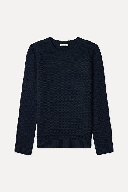 Men's Navy Blue Crew Neck Sweater