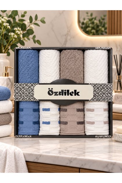 Sculpted 4-Piece Boxed Towel Set 50X90 cm