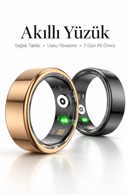 IP68 Su Geçirmez Akıllı Yüzük - Sağlık, Uyku ve Spor Takip Özellikli, Bluetooth 5.0 Şarj Edilebilir Akıllı Yüzük