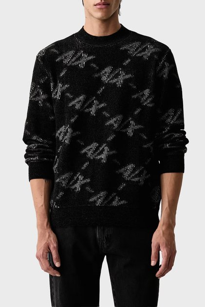 Tamamı Logolu Regular Fit Bisiklet Yaka Kazak Erkek KAZAK XM002992 AF16916 FC357