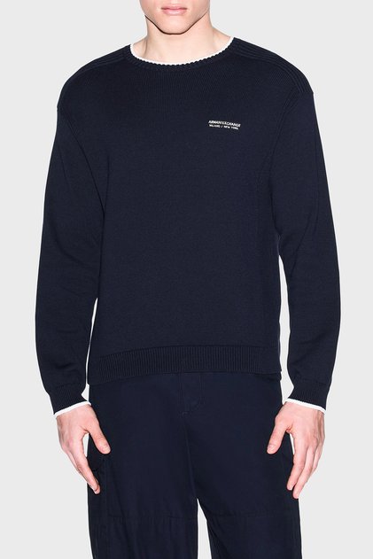 Cotton Blend Regular Fit Crew Neck Sweater Men's Sweater Xm003009 Af28775 Ub101