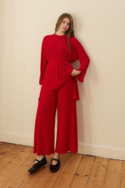 Asymmetric Premium Suit Red