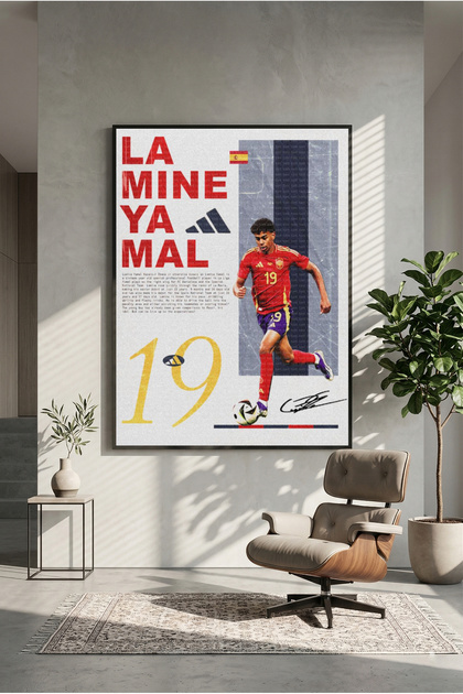 Poster de pictură pe lemn cu design spaniol Lamine Yamal (fără ramă)