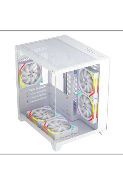 Cazul 1stPLAYER ® Gaming BV5-wh, 5 ventilatoare aRGB plus PWM, Micro-ATX,