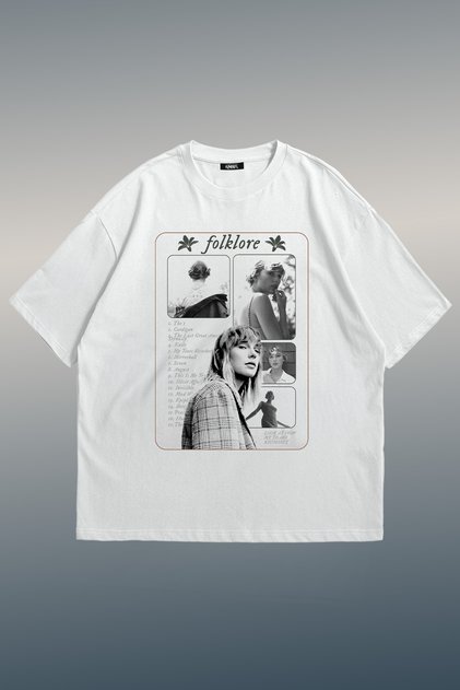 Taylor Swift Folklore Printed Unisex Oversize T-Shirt