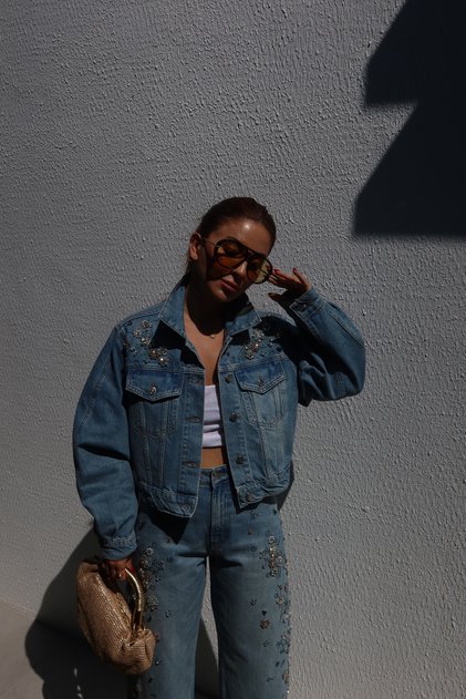 Floral Stone Embroidered Jacket