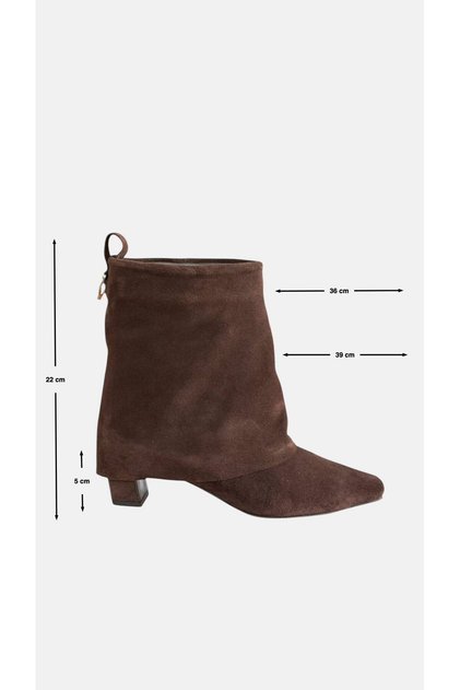 Rowanheeled Boots Genuine Leather Brown Suede