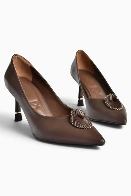 Z308300909 Brown Thin Heeled Women's Shoes