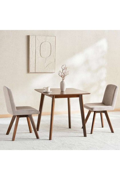 SYLAS 1+2 DINING SET VENEER - WALNUT & GREY