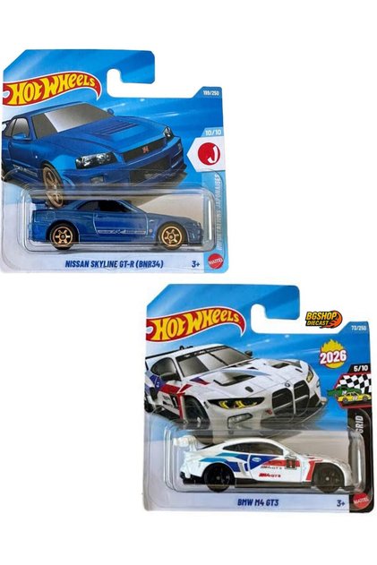ミニカー HOT WHEELS NISSAN SKYLINE GT-R (BNR34) HOT WHEELS Nissan Skyline GT-R (BNR34) - BMW M4 GT3 - Fiyatı