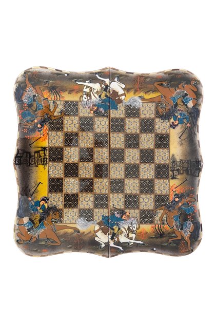 İran’ın El İşlemesi Hatem ve Minyatür Tavla ve Satranç - 60x60 CM